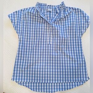 Caryn Lawn Emily Top in Light Blue Gingham OS